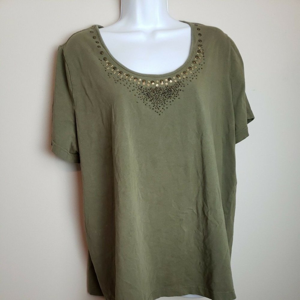 Lane Bryant Womens Top Shirt Green Size  18/20